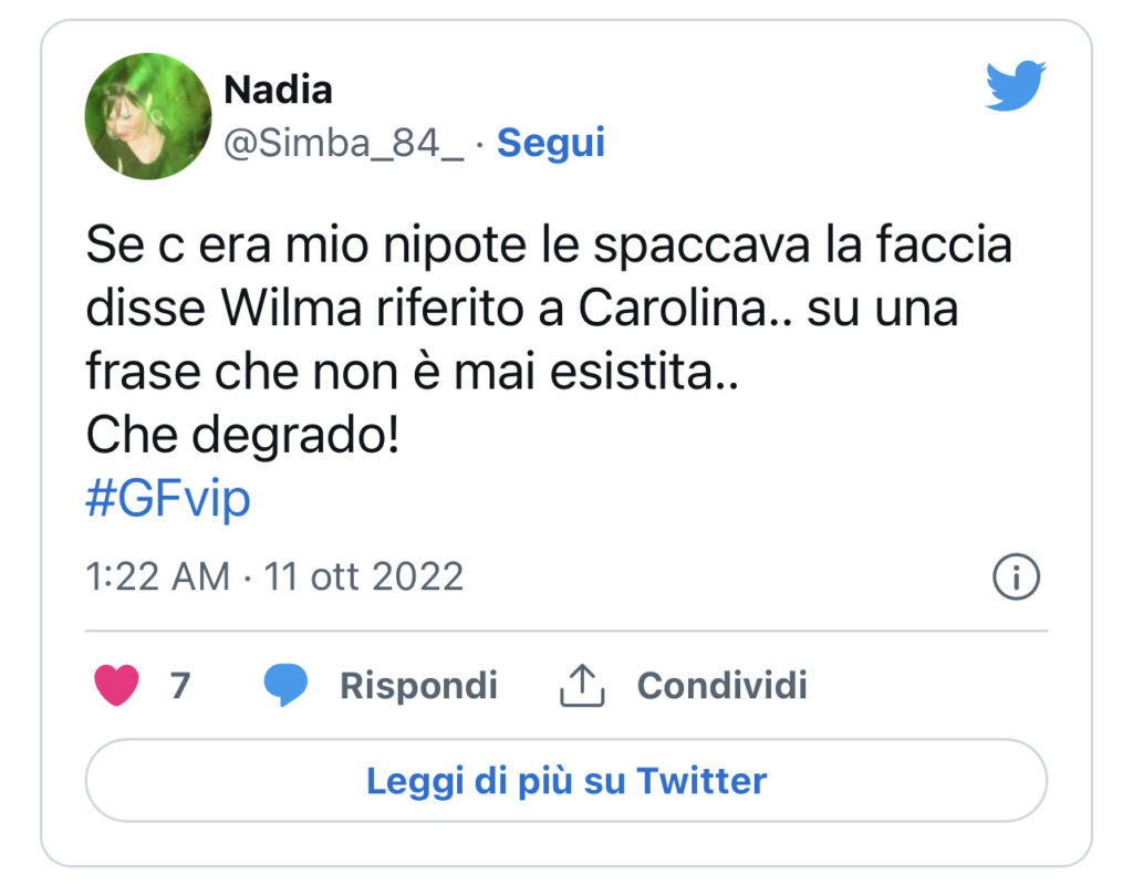 GFVIP, la frase shock di Wilma contro Carolina 2