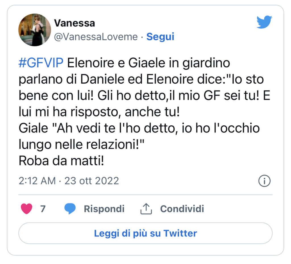 GFVIP, Elenoire Ferruzzi innamorata di Daniele si confessa a lui 2