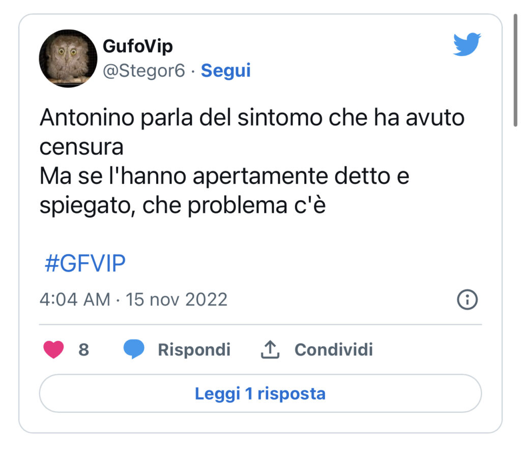 GFVIP, un concorrente con sintomi sospetti 2