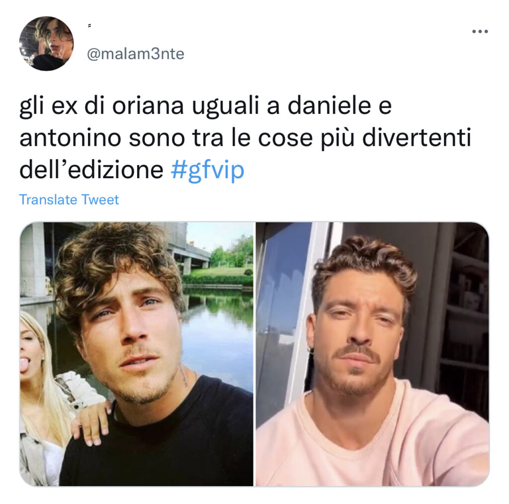 GFVIP, gli ex di Oriana identici a Daniele e Antonino 2