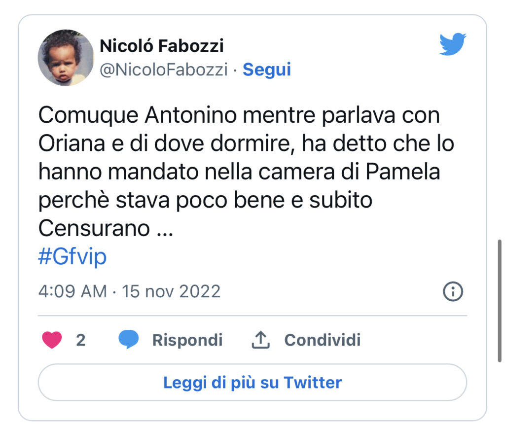 GFVIP, un concorrente con sintomi sospetti 3