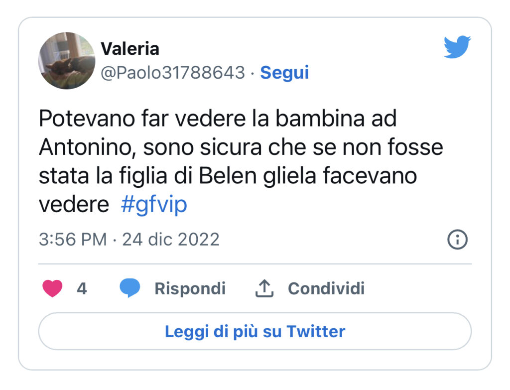 GFVIP, Antonino non riceve gli auguri dalla piccola Luna Mari, scoppia la polemica 4