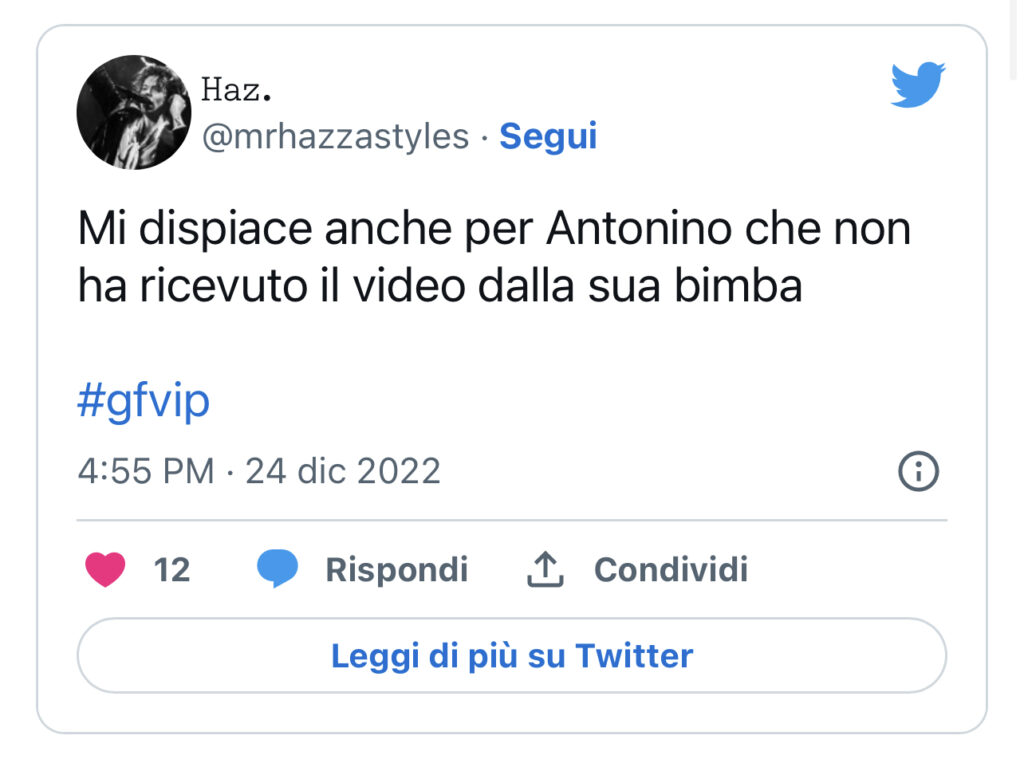 GFVIP, Antonino non riceve gli auguri dalla piccola Luna Mari, scoppia la polemica 3