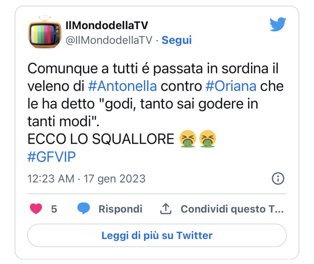 GFVIP, Antonella e quella frase brutta su Oriana 2