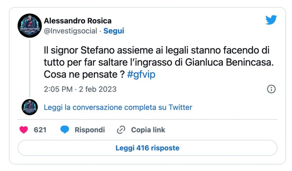 GFVIP, Gianluca non entra più nella casa 2