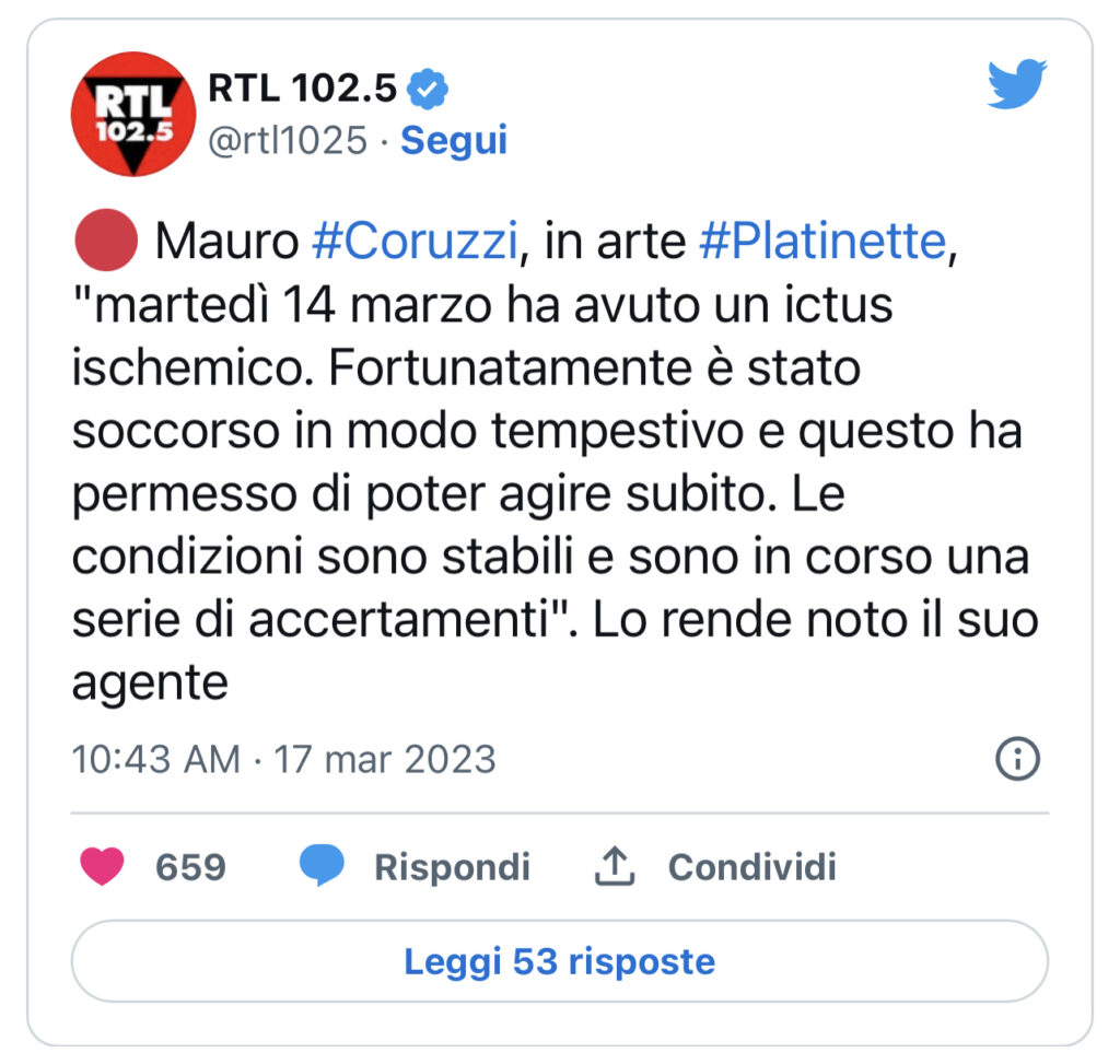 Mauro Coruzzi colpito da ictus, ecco le sue condizioni 2