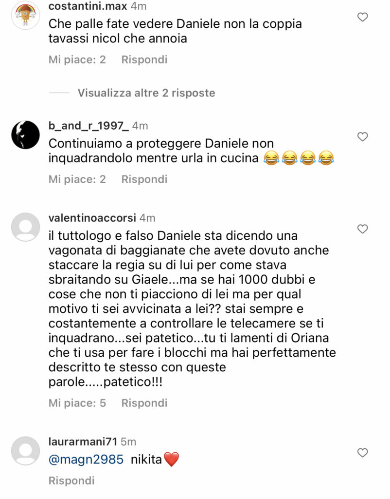 GFVIP, lite shock dopo la diretta tra Daniele e Oriana 3