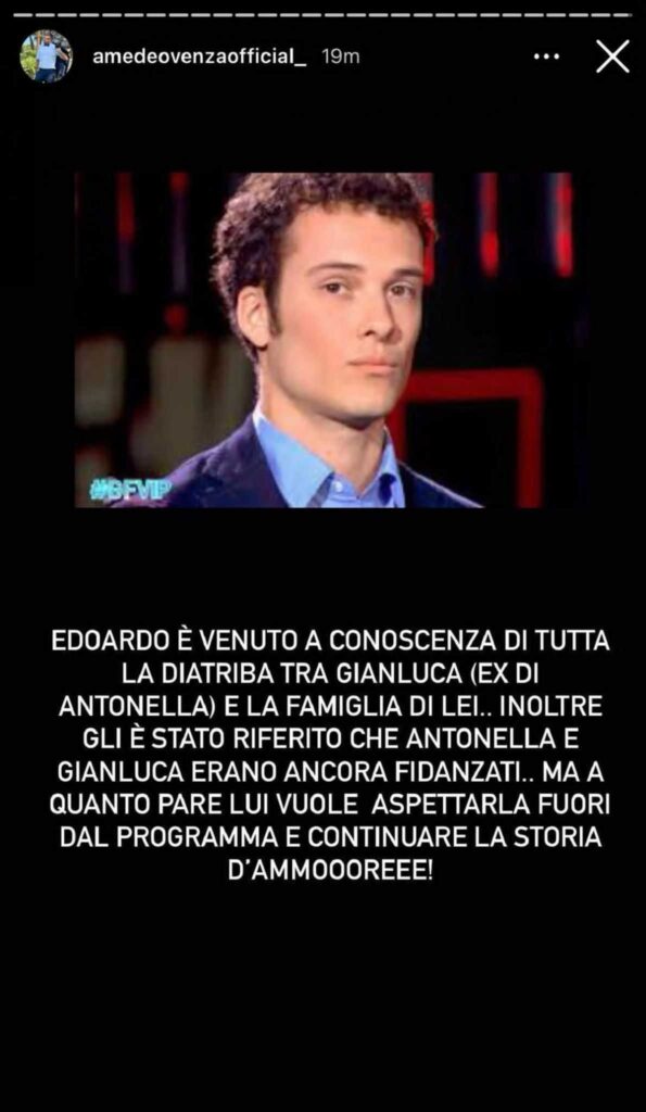 GFVIP, Edoardo scopre la diatriba di Gianluca ex di Antonella 2