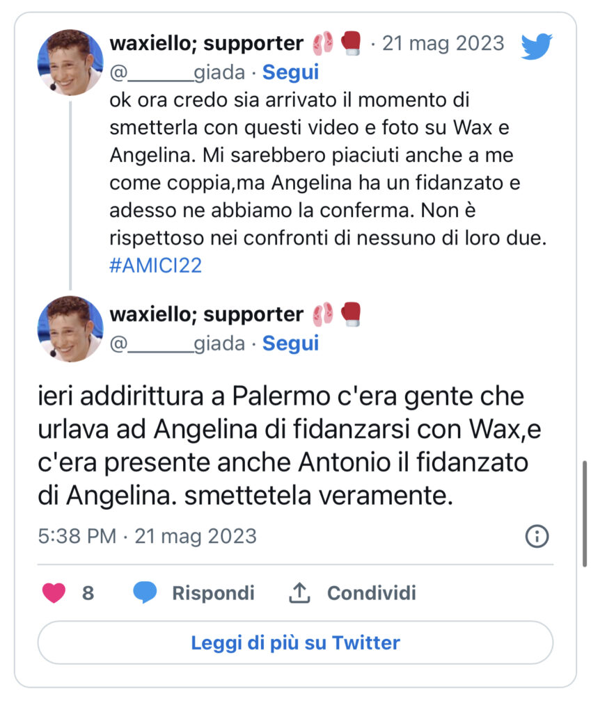 Amici, Angelina con il suo fidanzato, le fan urlano per Wax 2