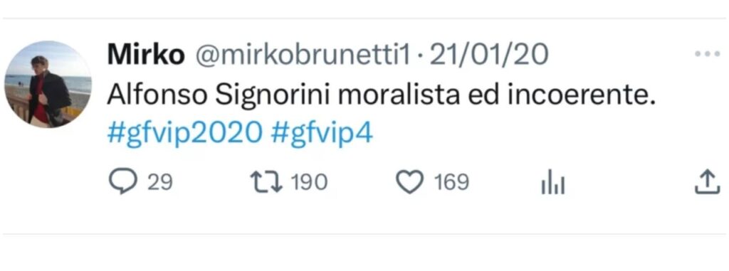 GF, il vecchio tweet di Mirko contro Alfonso? 2