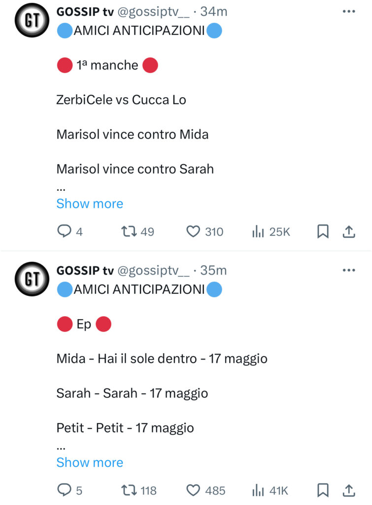 Amici, anticipazioni registrazione semifinale 5