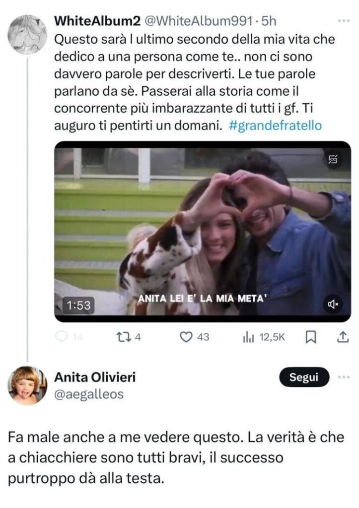 Grande Fratello, Anita contro Beatrice e Giuseppe 5