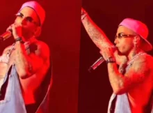 Sfera Ebbasta caccia un giovane fan dal palco 5