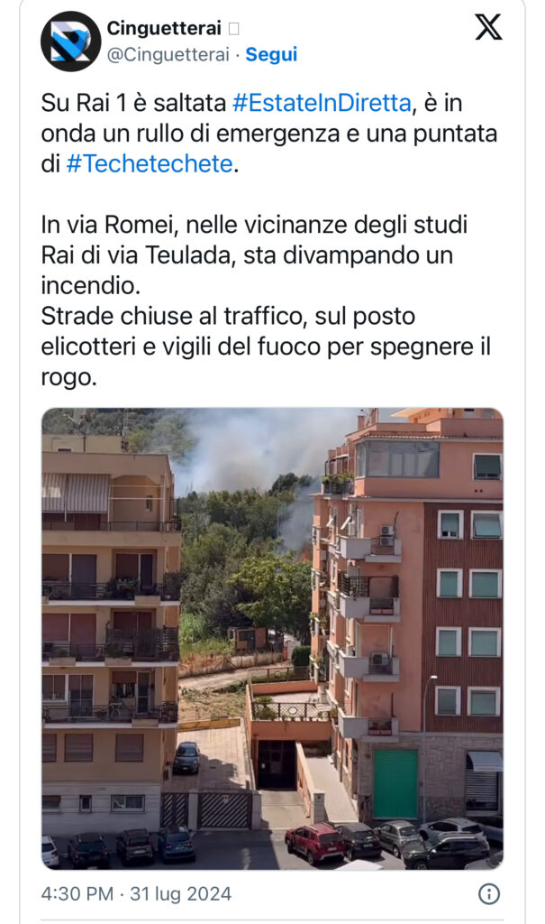 Estate in diretta, incendio nello studio 2