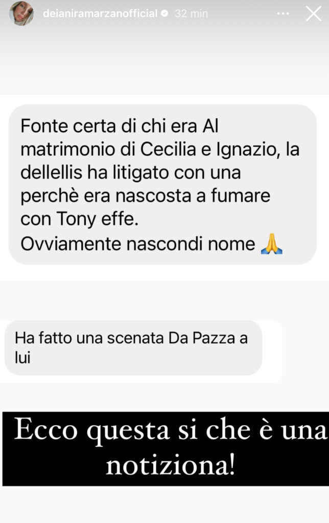 Matrimonio Cecilia e Ignazio, scenata di Giulia De Lellis a Tony Effe? 3