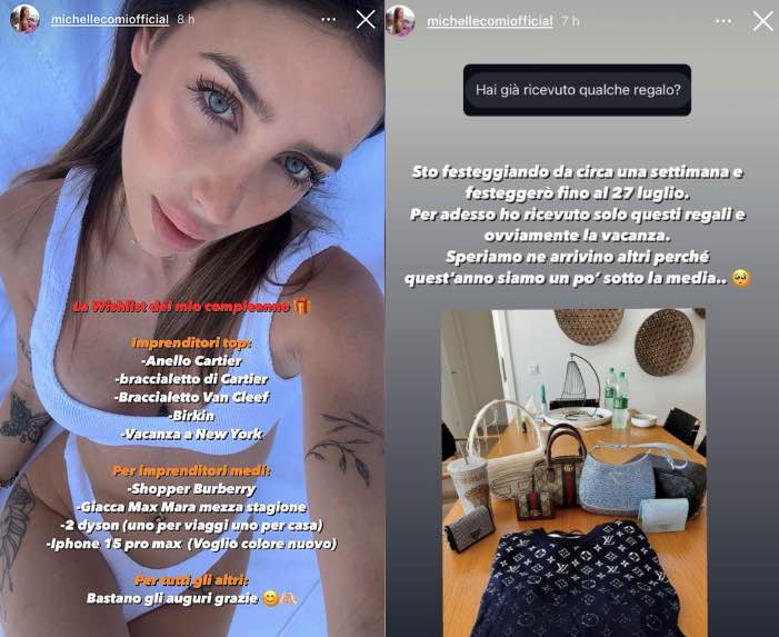 Influencer famosa fa una lista di regalo per i propri fan 2