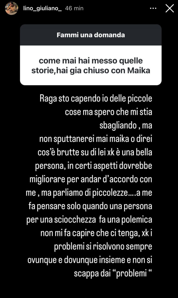 Temptation Island, Lino spiega cosa è successo con Maika 2