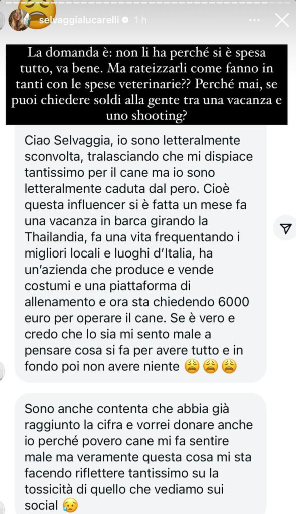 Uomini e donne, ex corteggiatrice chiede soldi per curare il suo cane, scoppia la polemica 4