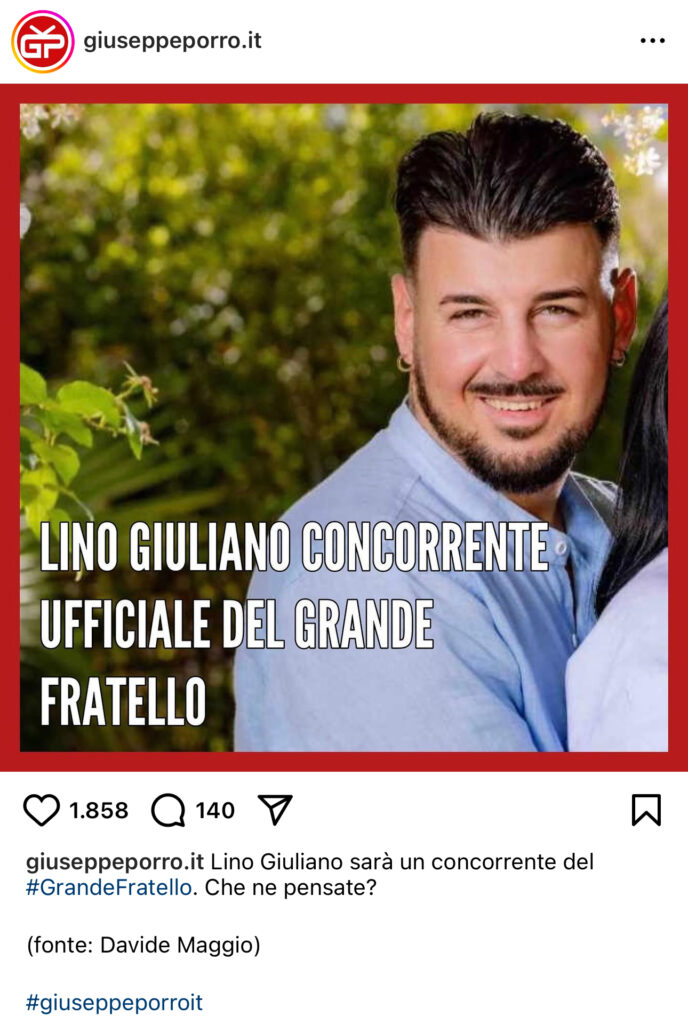 Grande Fratello, nel cast un ex di Temptation Island 2