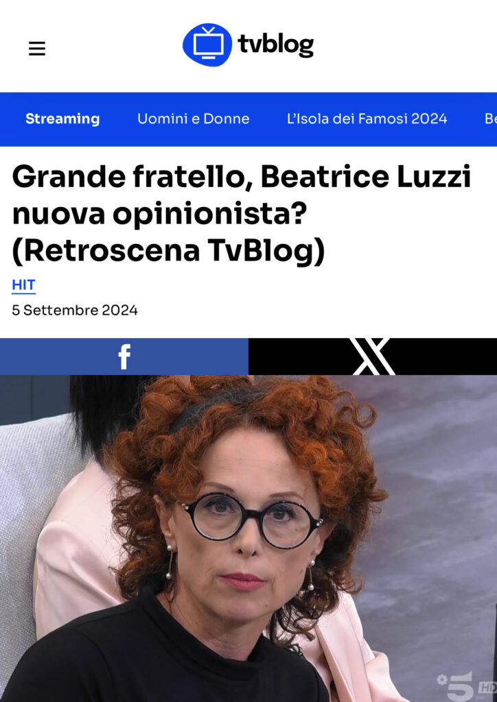 Grande Fratello, Beatrice Luzzi torna nel reality 2