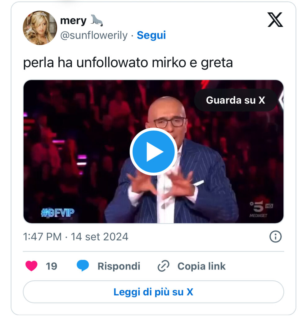 Grande Fratello, Greta e Mirko alla stessa festa, Perla furiosa 3