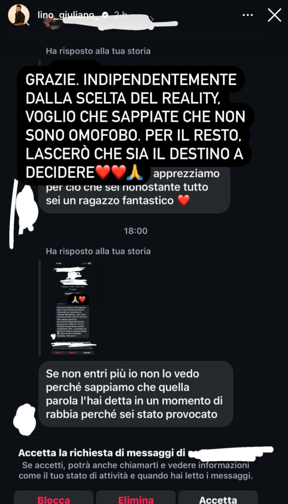 Grande Fratello, la reazione di Lino alla possibile squalifica 2