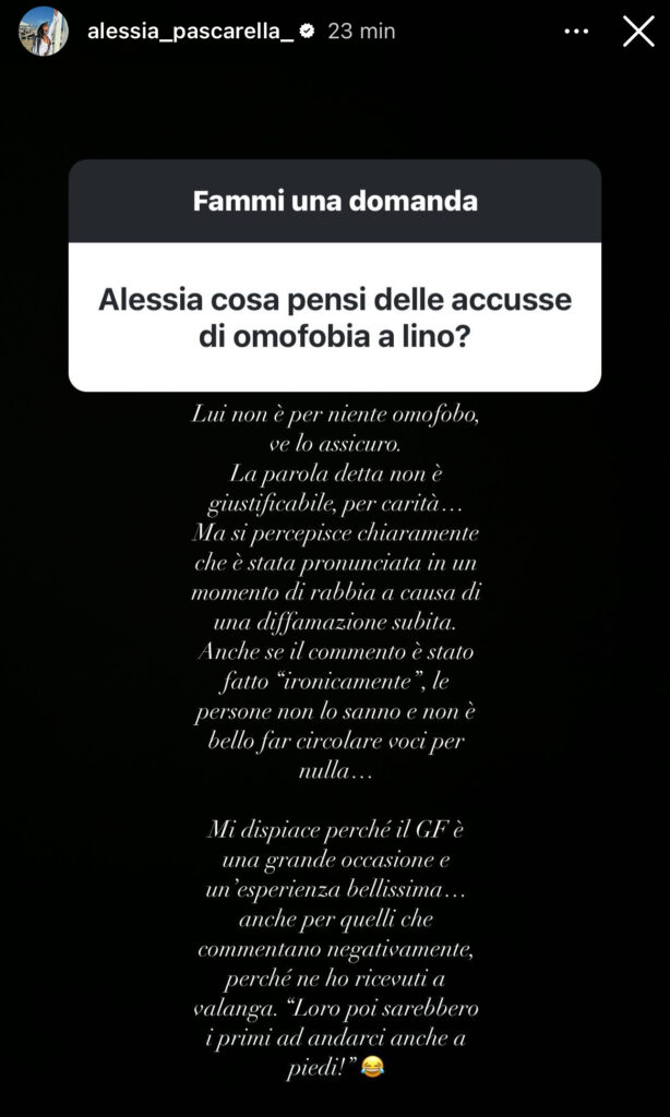 Grande Fratello, la reazione di Alessia alla squalifica di Lino 2