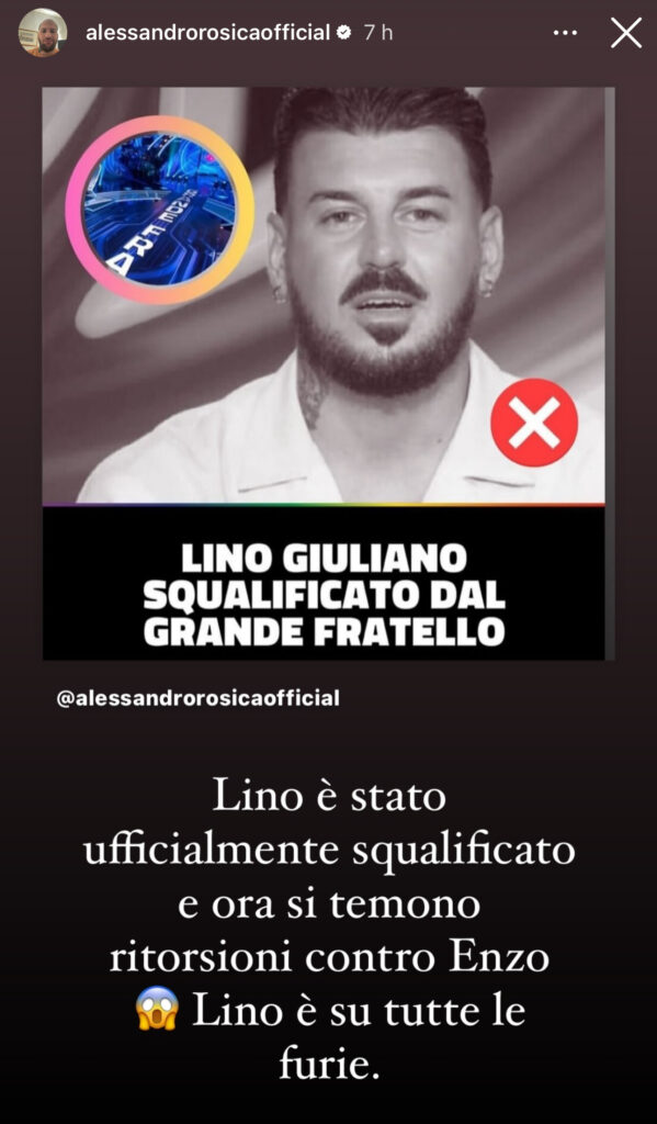 Grande Fratello, la reazione di Lino alla squalifica 2