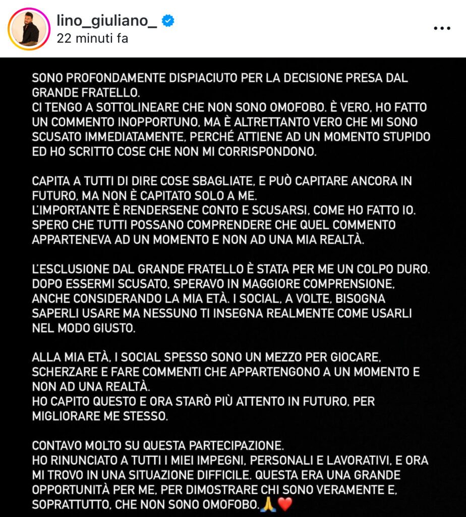 Grande Fratello, Alfonso annuncia la squalifica di Lino, la reazione del giovane 2