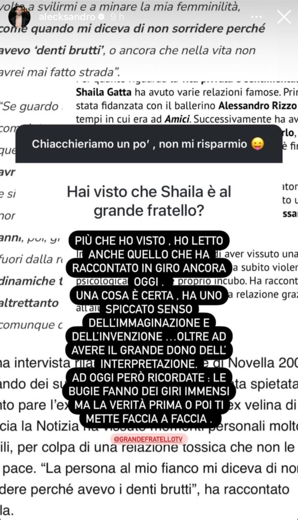 Grande Fratello, l’ex di Shaila e le rivelazioni shock sulla concorrente 2