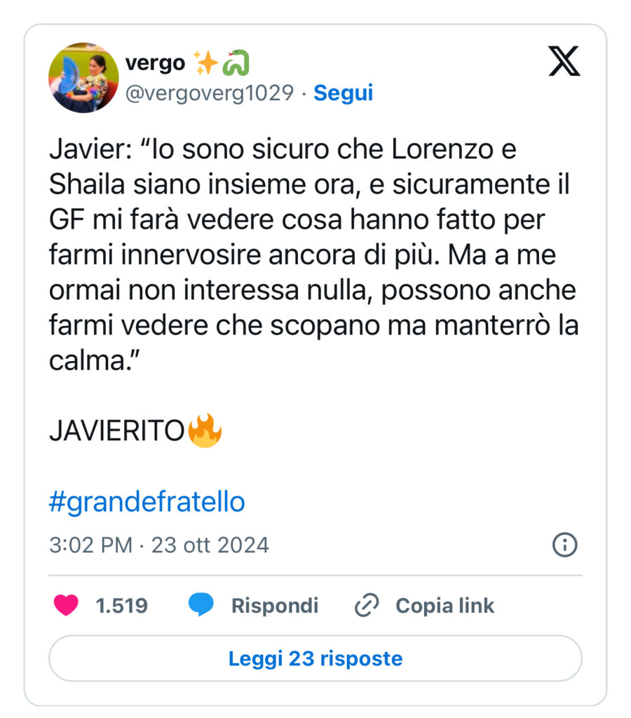 Grande Fratello, Javier asfalta Shaila e Lorenzo 2