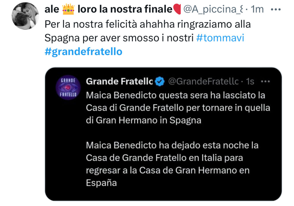 Grande Fratello, Maica lascia la casa di notte 4