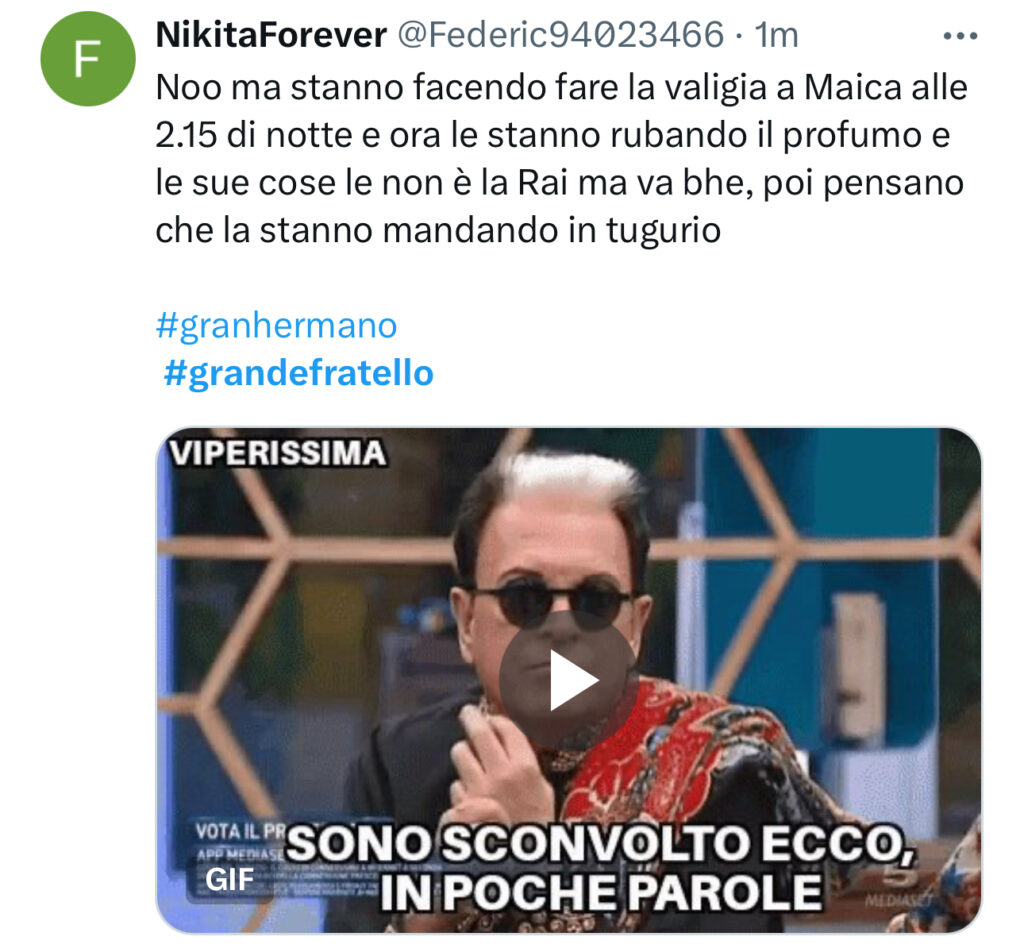 Grande Fratello, Maica lascia la casa di notte 2