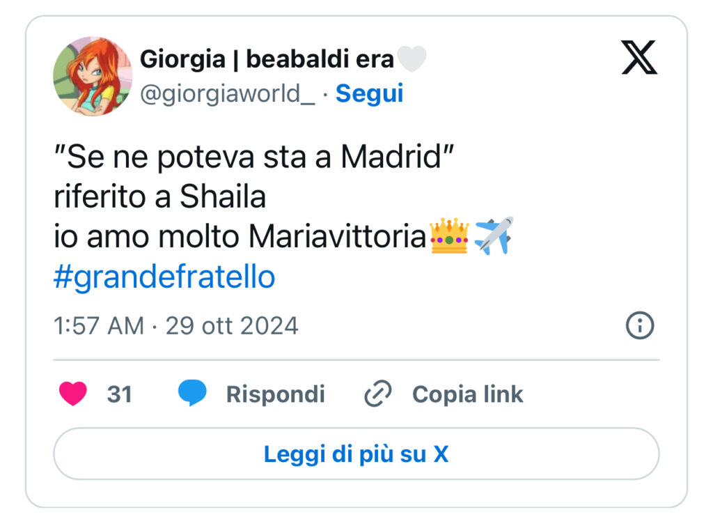 Grande Fratello, Maria Vittoria contro Shaila 2