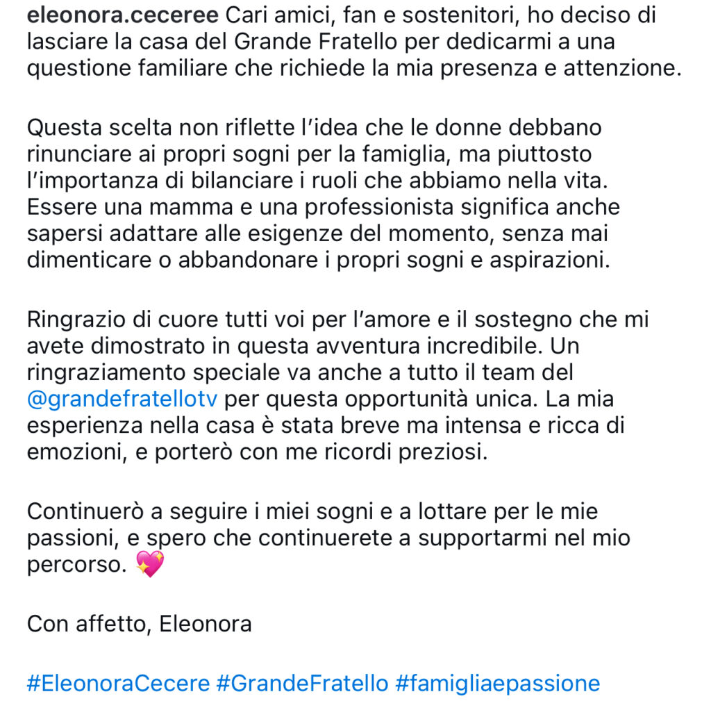 Grande Fratello, la verità sull’abbandono di Eleonora 2