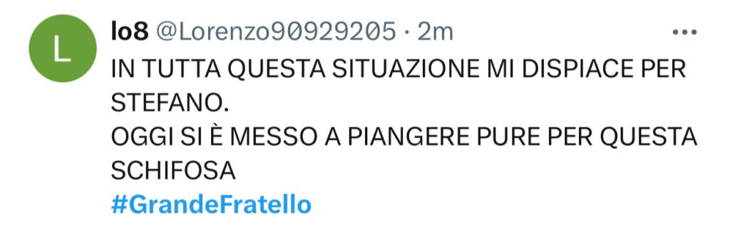 Grande Fratello, Stefano scopre del bacio tra Federica e Alfonso e scoppia in lacrime 2