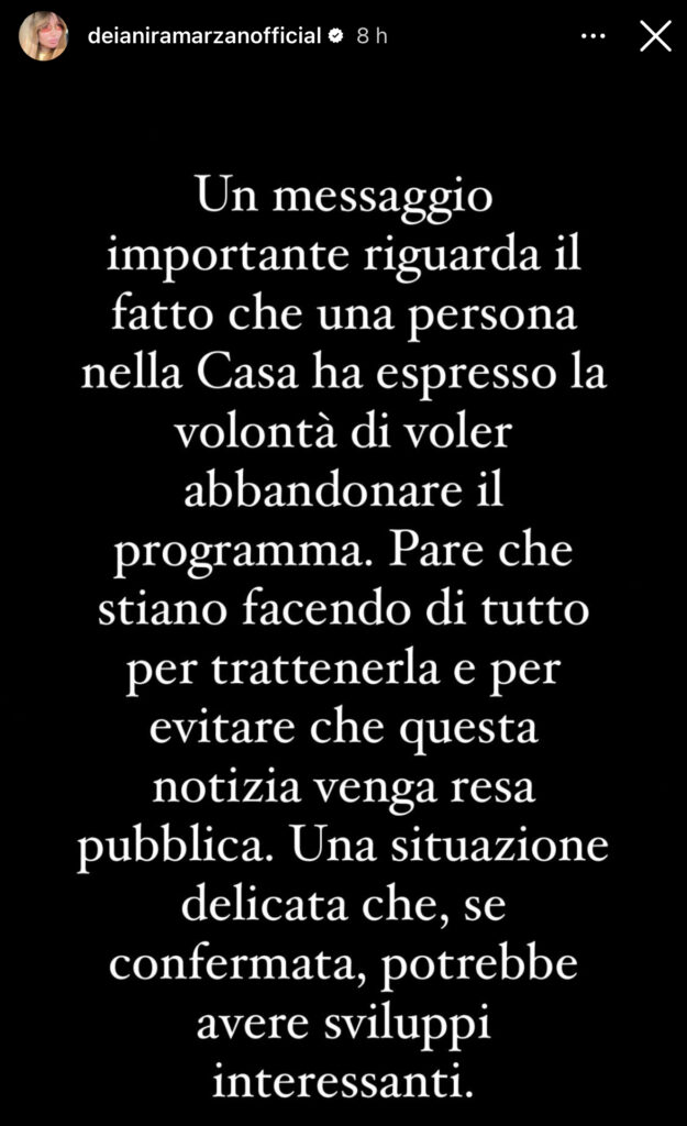 Grande Fratello, un concorrente vuole abbandonare 2