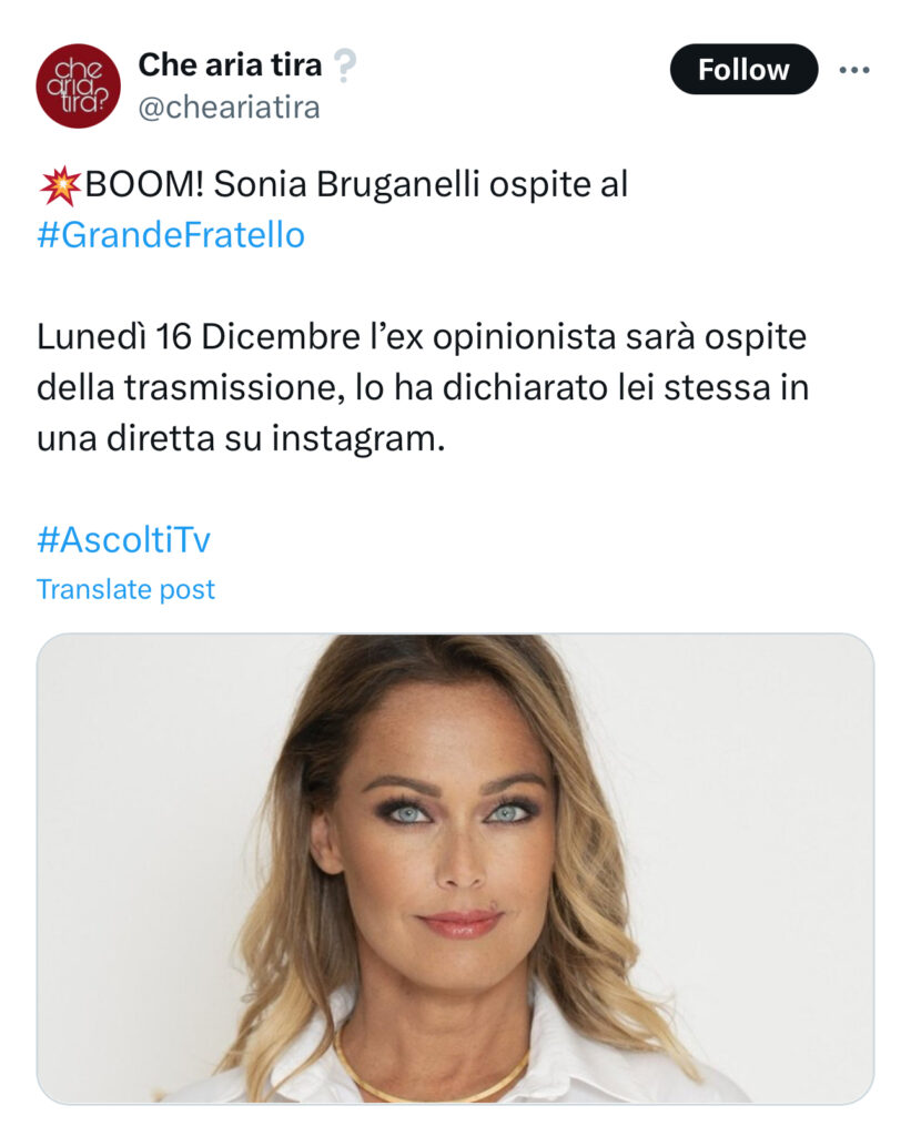 Grande Fratello, lunedì torna Sonia Bruganelli 2