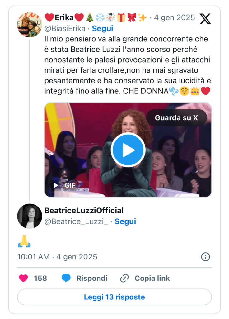 Grande Fratello, Beatrice Luzzi la reazione al gesto di Helena 2