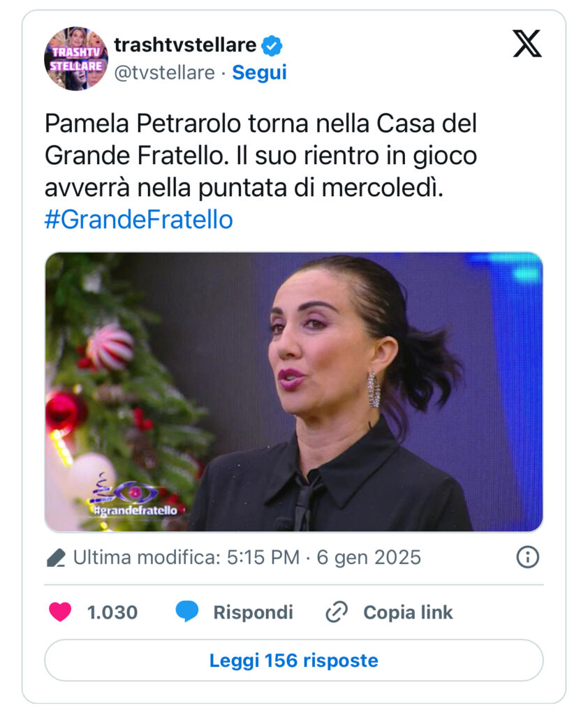 Grande Fratello, rientra una concorrente che è andata via 2