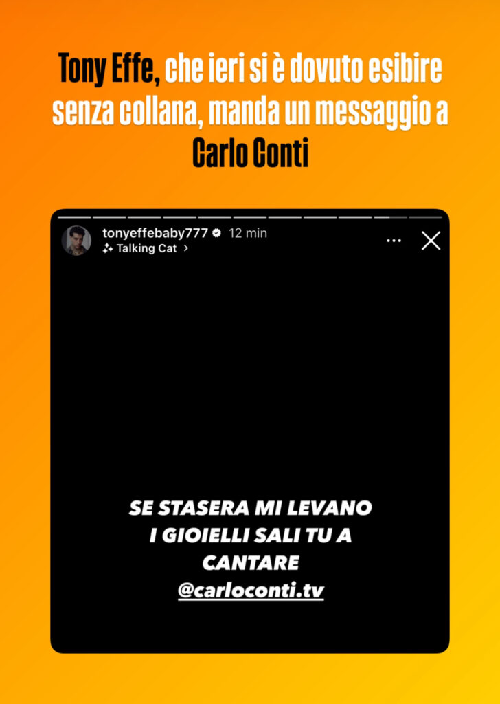 Sanremo 2025, Tony Effe da un ultimatum a Carlo Conti 2