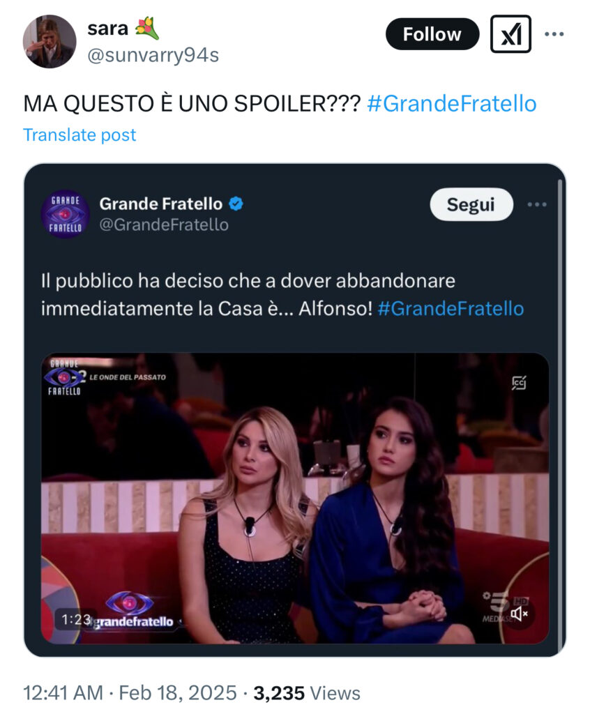 Grande Fratello, l’uscita di Alfonso rivelata in anteprima? 2