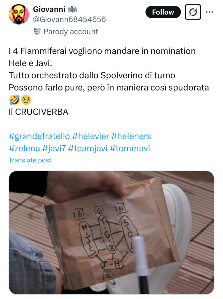 Grande Fratello, Zeudi di accorda con il gruppo per le nomination 2