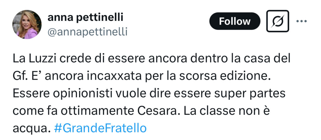 Grande Fratello, Anna Pettinelli difende Stefania Orlando e attacca Beatrice Luzzi 2