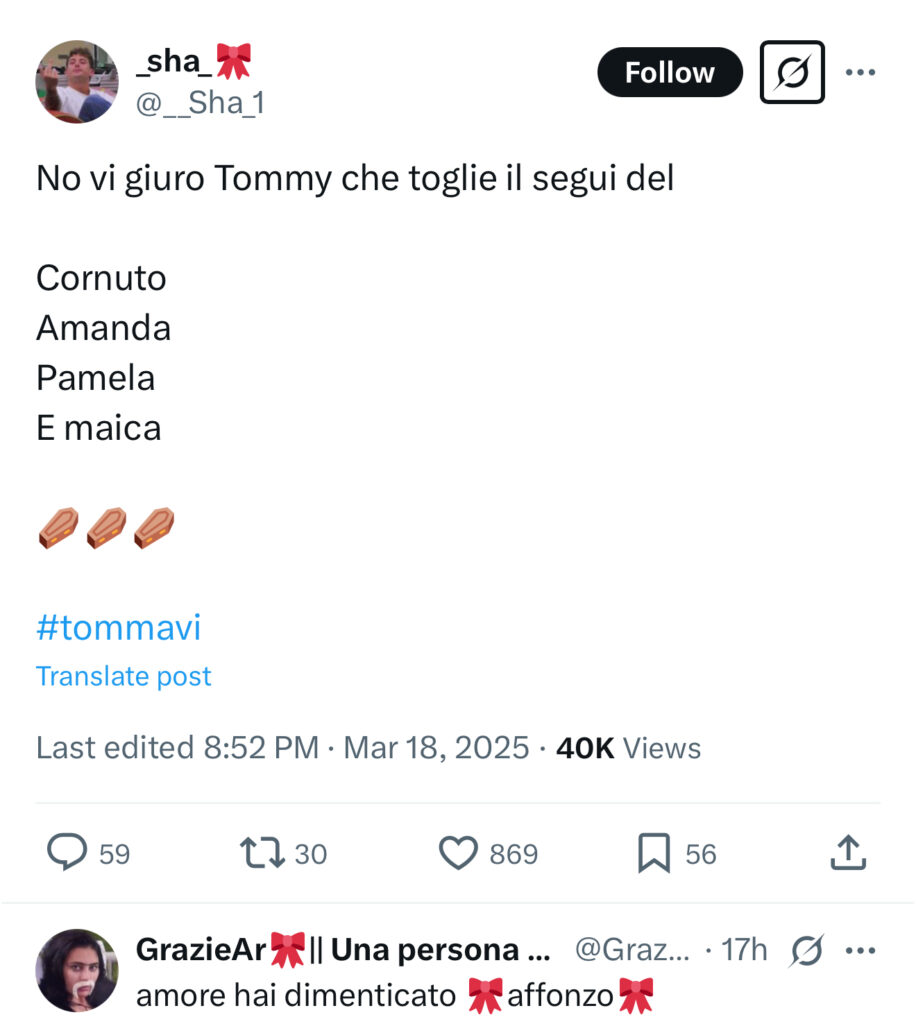 Grande Fratello, Tommaso le prime mosse social dopo l’eliminazione 2